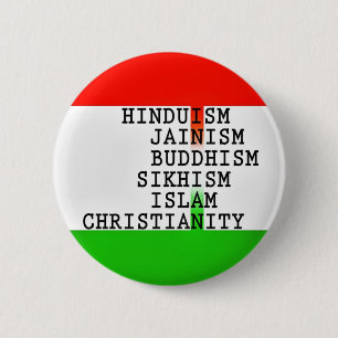 Indian Identity Religions Button
