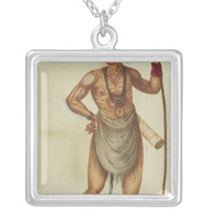 Indian in Body Paint Silver Plated Necklace