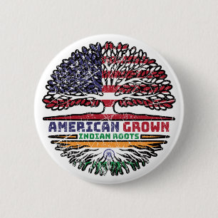 Indian India US American USA United States Tree Button