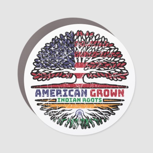 Indian India US American USA United States Tree Car Magnet