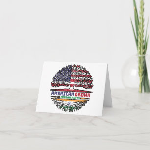 Indian India US American USA United States Tree Card