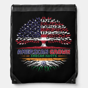 Indian India US American USA United States Tree Drawstring Bag