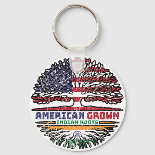 Indian India US American USA United States Tree Keychain