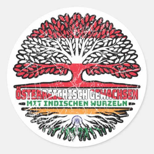 Indian Indisch sterreichisch sterreich Baum Classic Round Sticker