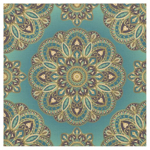 Indian Inspired Abstract Mandala Fabric - green