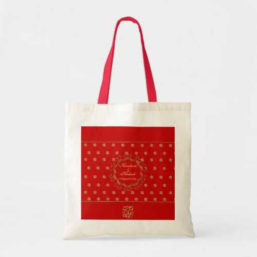 Indian Inspired Design Custom Tote in Red  Gold