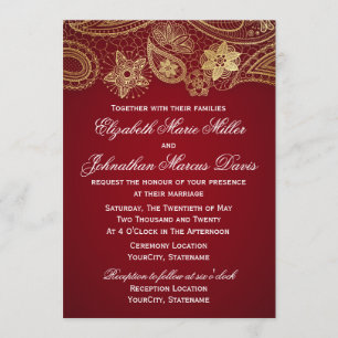 Indian Invitation, choose your color! Invitation