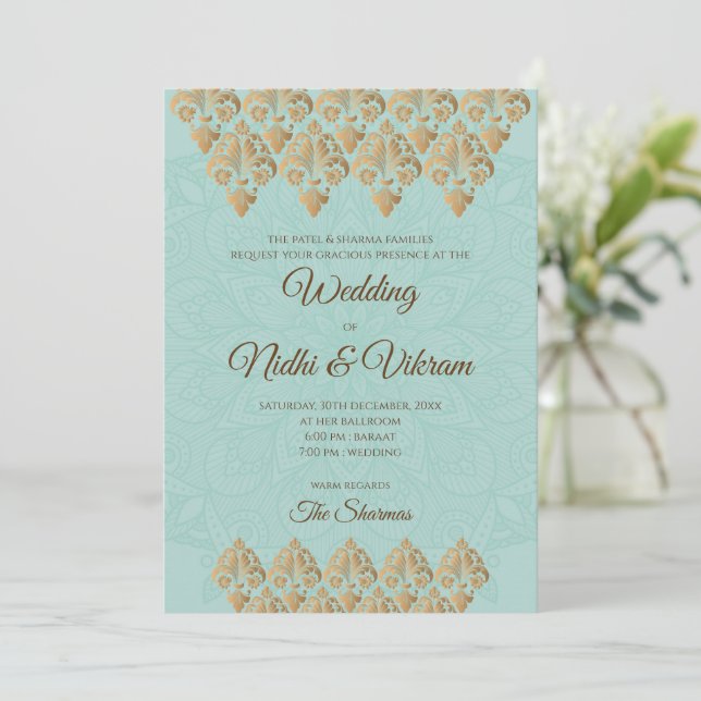 Indian invitations & Hindu wedding invitations (Standing Front)