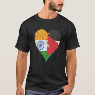 Indian Jordanian Flag Heart T-Shirt