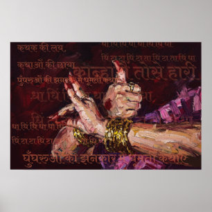 Indian Kathak Mudra Classical Dance Cultural Art Poster