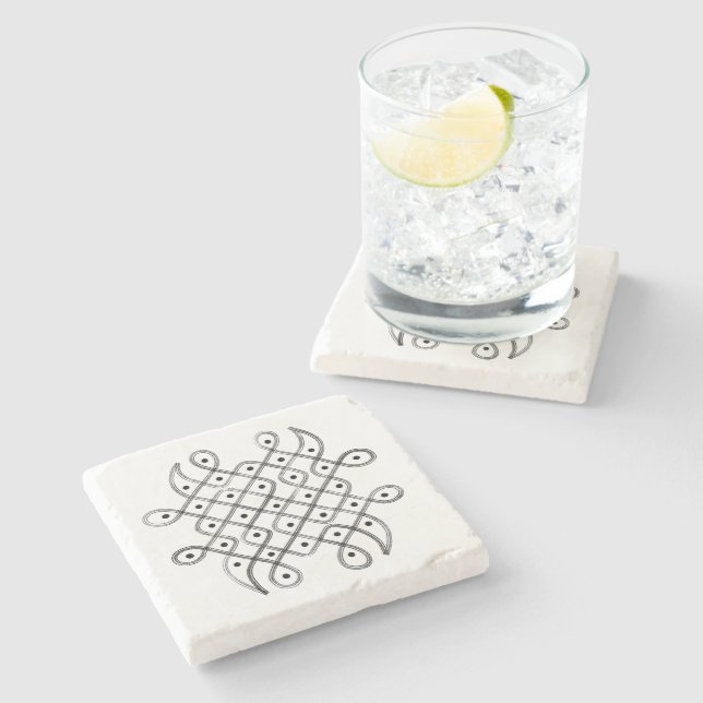 Indian Kolam Coasters (Side)