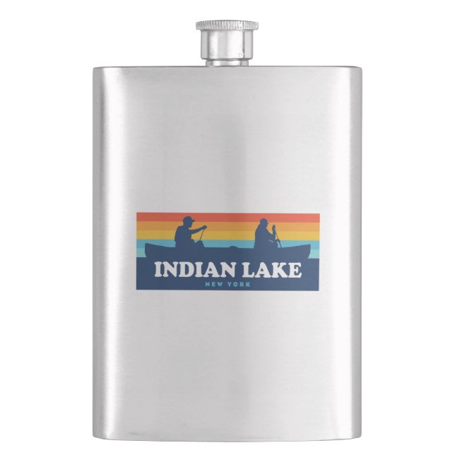 Indian Lake New York Canoe Flask (Front)