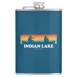 Indian Lake New York Canoe Flask