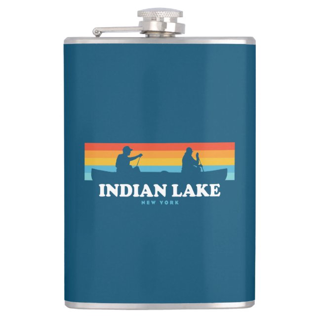 Indian Lake New York Canoe Flask (Front)