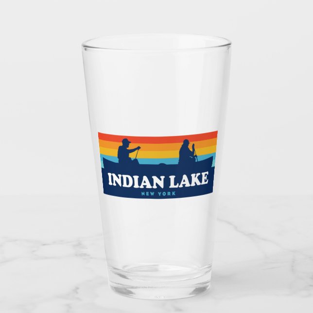 Indian Lake New York Canoe Glass (Front)