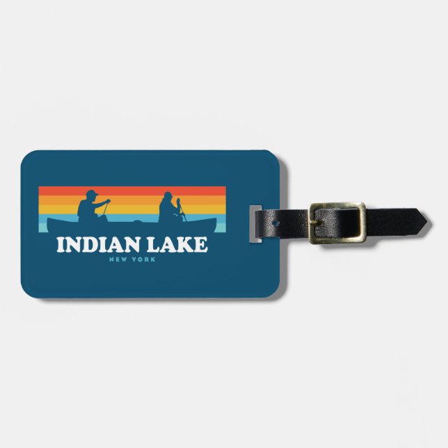 Indian Lake New York Canoe Luggage Tag (Front Horizontal)