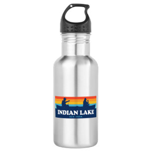 Indian Lake New York Canoe Stainless Steel Water Bottle