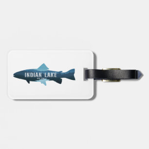 Indian Lake New York Fish Luggage Tag