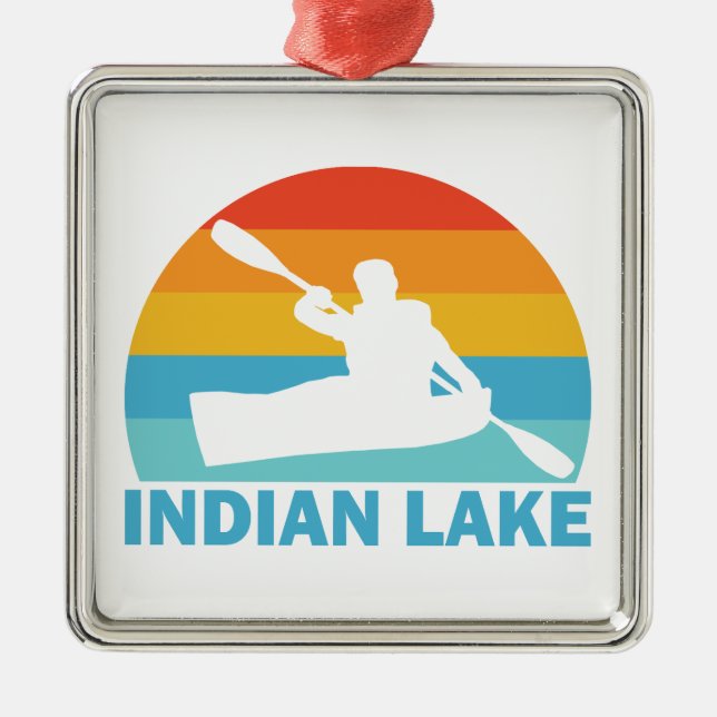 Indian Lake New York Kayak Metal Ornament (Front)