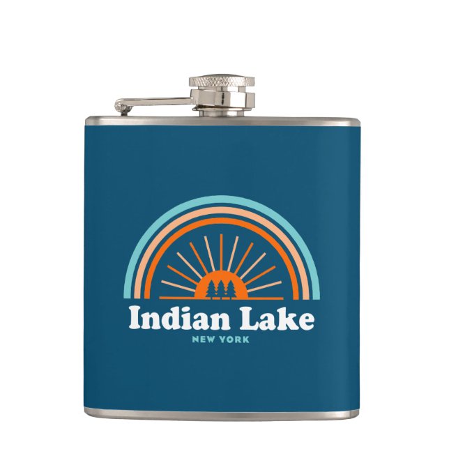 Indian Lake New York Rainbow Flask (Front)