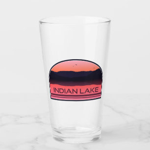 Indian Lake New York Red Sunrise Glass