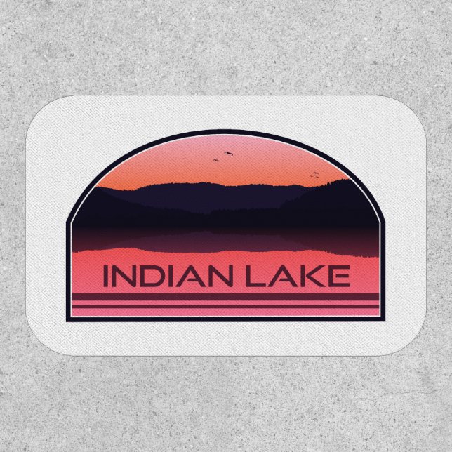 Indian Lake New York Red Sunrise Patch (Front)