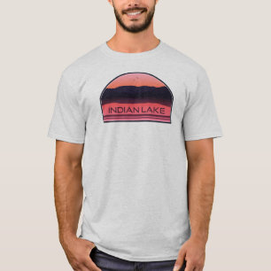 Indian Lake New York Red Sunrise T-Shirt