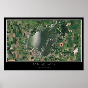 Indian Lake Ohio Satellite Poster Map
