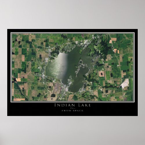 Indian Lake Ohio Satellite Poster Map