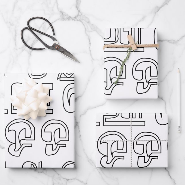 Indian Language Tamil Alphabet Letters Wrapping Paper Sheets (Front)