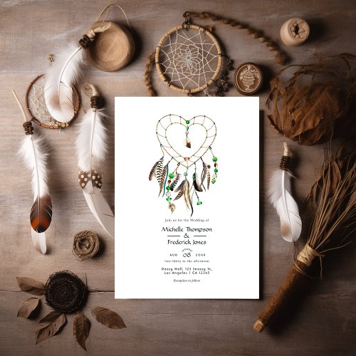 Indian legend Tribal Boho Wedding Photo Invitation