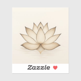 Indian Line Art Painting of Purity & Enlightenment Sticker