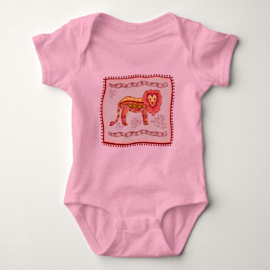 Indian Lion Quilt Baby Bodysuit