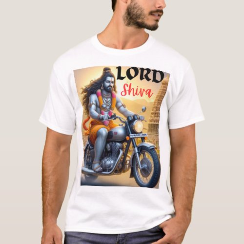 Indian Lord of Shiva printed T_shirt 