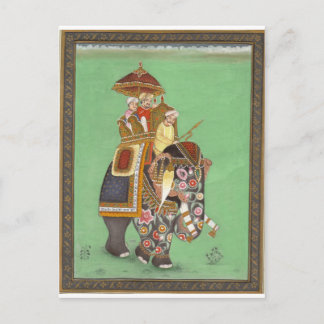 INDIAN MAHARAJAH ON DECORATED ROYAL ELEPHANT POSTCARD