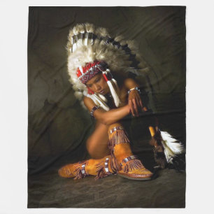 INDIAN MAIDEN Fleece Blankets