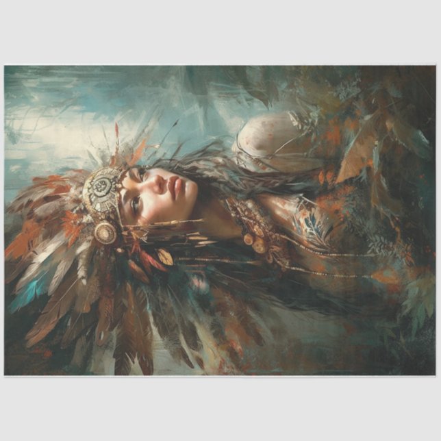 Indian Maiden Princess  Tissue Paper (Front)