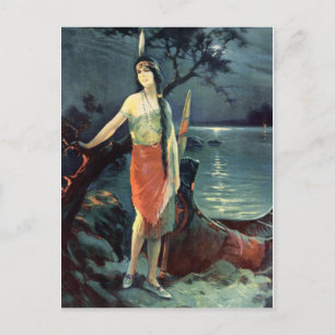 Indian Maidens 1920s Calendar Girls Postcard