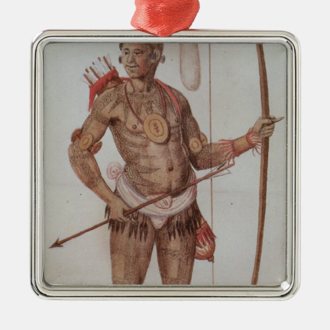 Indian Man of Florida Metal Ornament (Front)