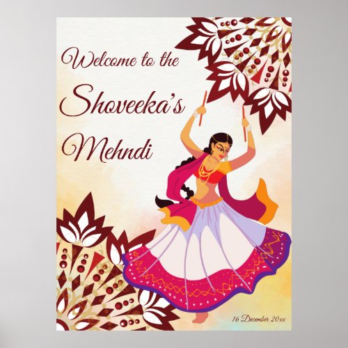 Indian mandala design mehndi sangeet welcome sign