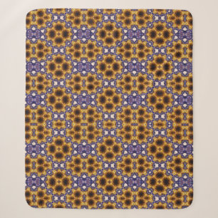 Indian Mandala Geometric Art Deco Seamless Pattern Sherpa Blanket