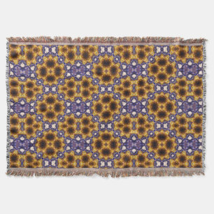 Indian Mandala Geometric Art Deco Seamless Pattern Throw Blanket
