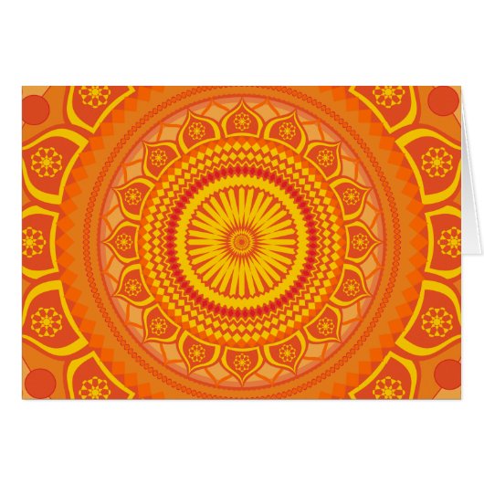 Indian mandala Orange Cards (Front Horizontal)