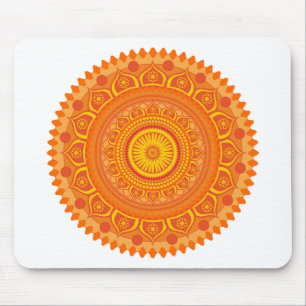 Indian mandala Orange Mouse Pad