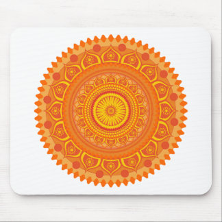 Indian mandala Orange Mouse Pad