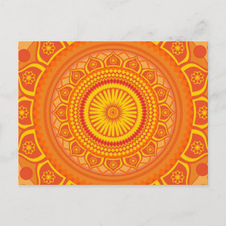 Indian mandala Orange Postcard