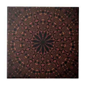 Indian Mandala Pattern Ceramic Tile by thatcrazyredhead at Zazzle