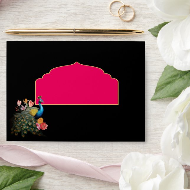 Indian Mehndi Hindu Mangni Diwali  Wedding Peacock Envelope (Wedding)