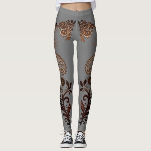 Tons of new leggings just arrived. Mehndi pattern leggimgs.Yoga pants  mehndi.Henna design. Vosen…