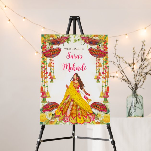 Buy Mehndi Welcome Sign Mendhi Wedding Sign Indian Welcome to Mehndi Sign  Henna Party Welcome Sign Indian Bollywood Theme Decor Mehendi Board Online  in India - Etsy